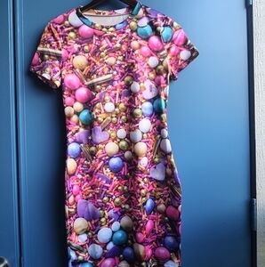 Pink and Purple Bodycon Dress with Raglan Sleeves